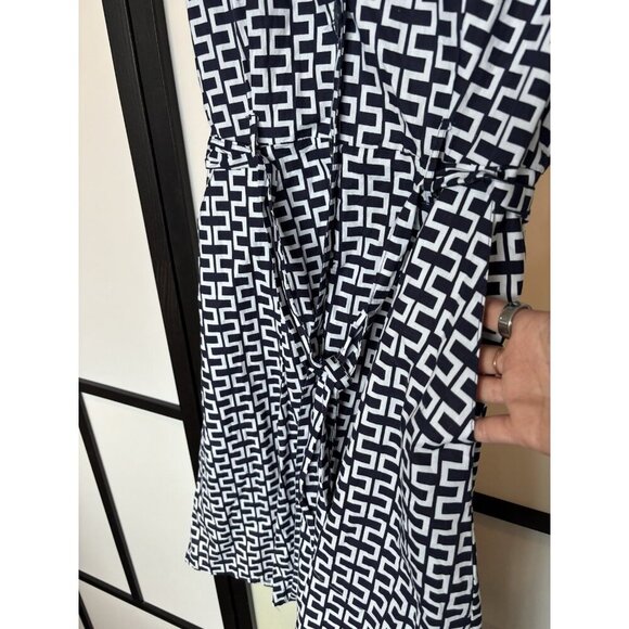 Mlle Gabrielle Button Front Shirt Dress Blue Belted MEDIUM - Picture 6 of 10